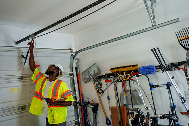 Professional Garage Door Panel Replacement technician working in Wheaton, IL